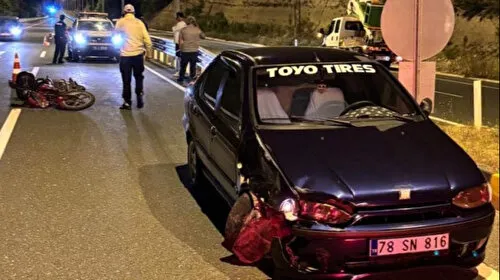 Karabük'te motosiklet otomobille çarpıştı: Bir kişi ağır yaralandı