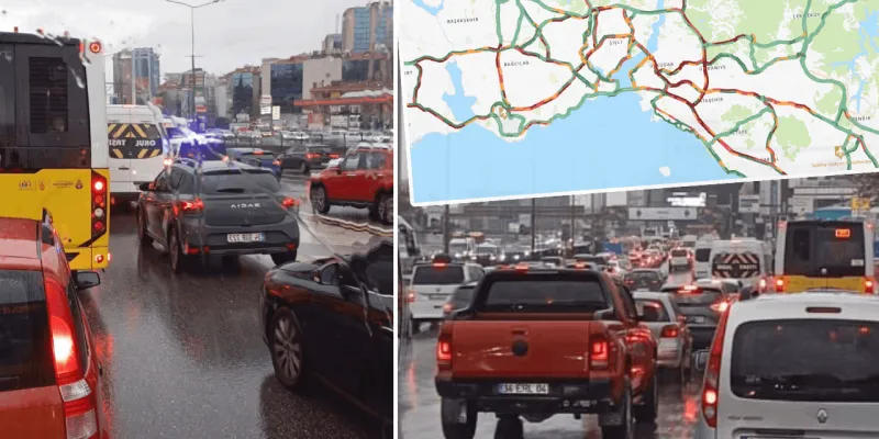 İstanbul'da Trafik Çilesi! Yağmur Kabusu Başladı mı?