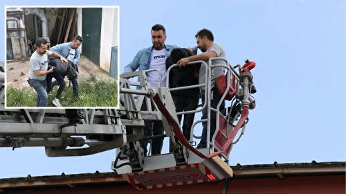 Kütahya'da Çatıdaki Hırsız Alarmı! İtfaiye Kurtardı