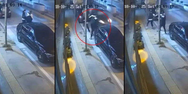 Park halindeki araca çarptı: 3 yaya son anda kurtuldu